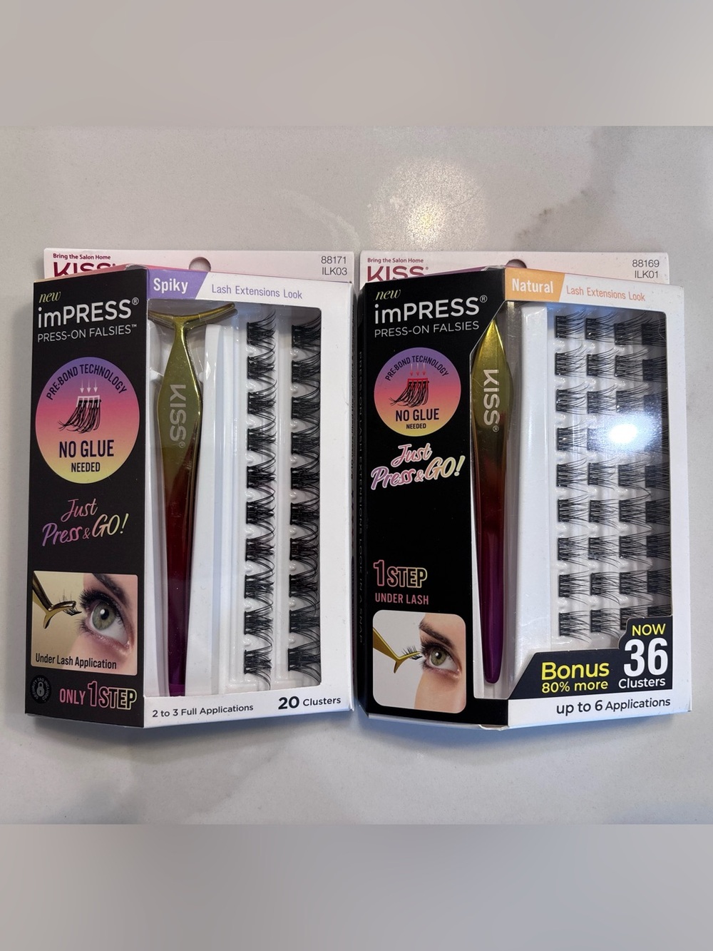 Kiss imPRESS Press-On Falsies Cluster Lashes Duo - Black